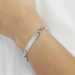 Bracelet Identité Casper Argent Blanc -Bijouterie Pas Chère FAIFBW0165 model1