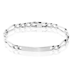 Bracelet Identité Vivian Maille Alternee 1/3 Argent Vieilli