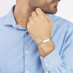 Bracelet Identité Vivian Maille Alternee 1/3 Argent Vieilli -Bijouterie Pas Chère FAIHBW0173 model0