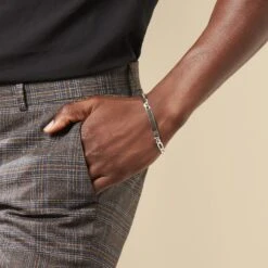 Bracelet Identité Argent Blanc Vivian -Bijouterie Pas Chère FAIHBW0308 model2