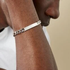 Bracelet Identité Vivian Argent Blanc -Bijouterie Pas Chère FAIHBW0314 model1