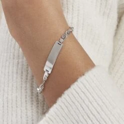 Bracelet Identité Argent Blanc Arvo -Bijouterie Pas Chère FAIMBW0151 model0