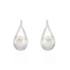 Boucles D'oreilles Pendantes Loren Argent Blanc Perle De Culture
