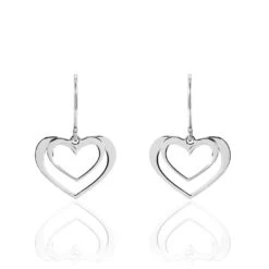 Boucles D'oreilles Pendantes Clarra Argent Blanc