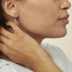 Boucles D'oreilles Pendantes Love Love Argent Blanc -Bijouterie Pas Chère FAOFBW000W model0