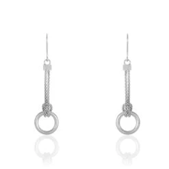 Boucles D'oreilles Pendantes Magda Argent Blanc