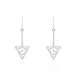Boucles D'oreilles Pendantes Fidela Argent Blanc