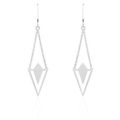 Boucles D'oreilles Pendantes Tylee Argent Blanc