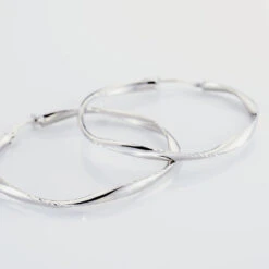 Créoles Alieno Helicoidale Argent Blanc -Bijouterie Pas Chère FAOFBW00UA view2