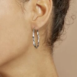 Créoles Argent Blanc Diane -Bijouterie Pas Chère FAOFBW00UD model1