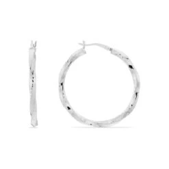 Créoles Argent Blanc Diane -Bijouterie Pas Chère FAOFBW00UD view2