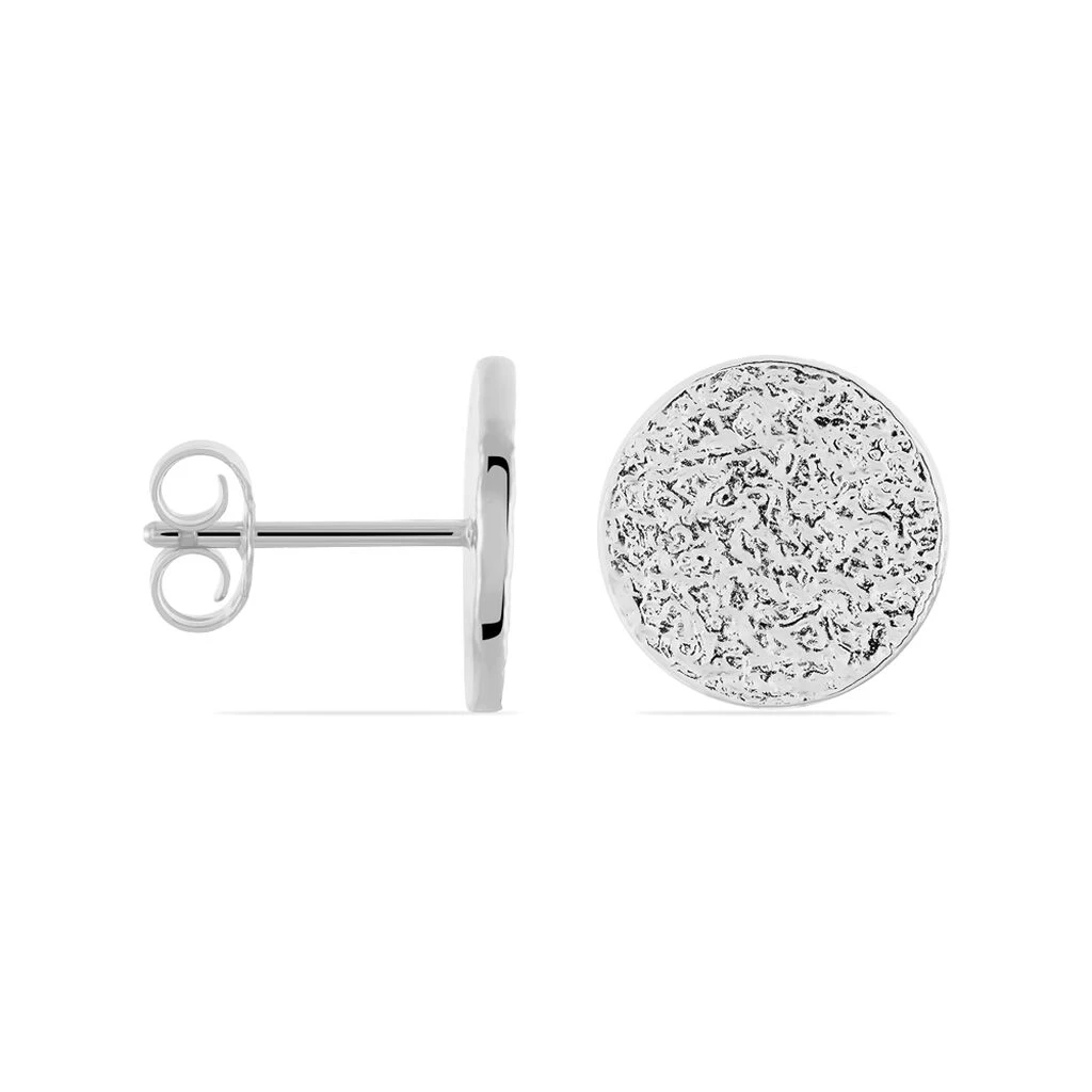 Boucles D'oreilles Puces Blanka Argent Blanc 2 Boucles D'oreilles Puces Blanka Argent Blanc – Image 2
