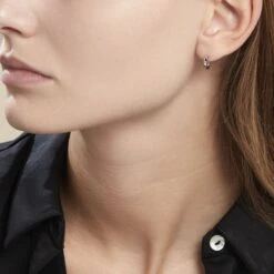 Créoles Argent Blanc Agnese -Bijouterie Pas Chère FAOFBW013U model0