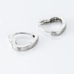 Créoles Argent Blanc Agnese -Bijouterie Pas Chère FAOFBW013U view2