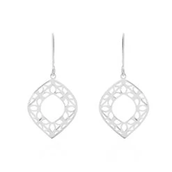 Boucles D'oreilles Pendantes Maurizia Argent Blanc