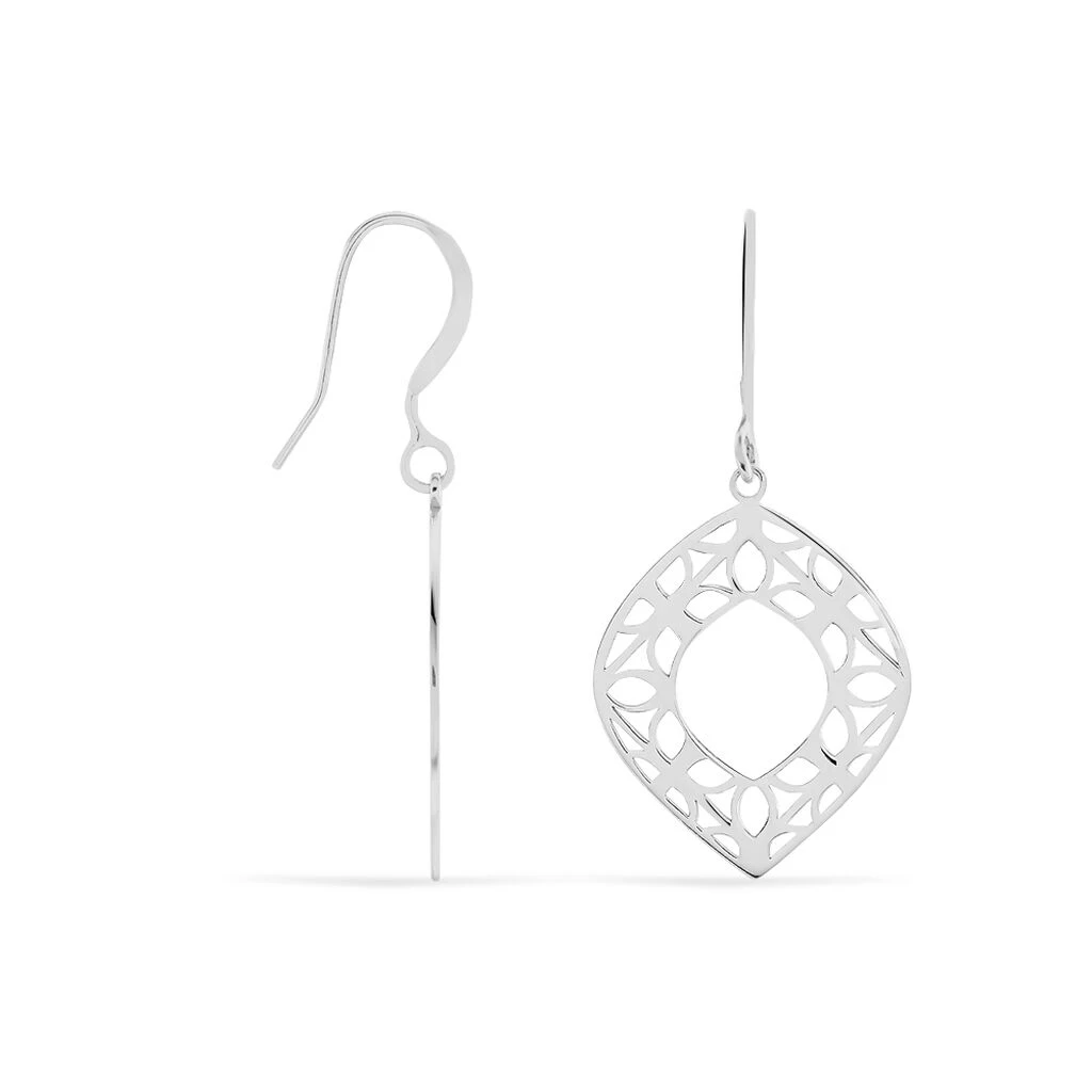 Boucles D'oreilles Pendantes Maurizia Argent Blanc 2 Boucles D'oreilles Pendantes Maurizia Argent Blanc – Image 2
