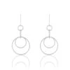 Boucles D'oreilles Pendantes Flaura Argent Blanc
