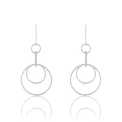 Boucles D'oreilles Pendantes Flaura Argent Blanc