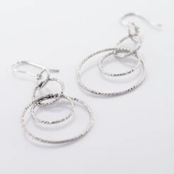 Boucles D'oreilles Pendantes Flaura Argent Blanc -Bijouterie Pas Chère FAOFBW0945 view2