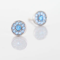 Boucles D'oreilles Puces Auxana Argent Blanc Oxyde De Zirconium -Bijouterie Pas Chère FAOFBZB178 view2