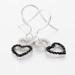 Boucles D'oreilles Pendantes Lio Argent Blanc Oxyde De Zirconium -Bijouterie Pas Chère FAOFBZD260 view2