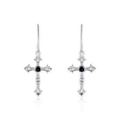 Boucles D'oreilles Pendantes Argent Blanc Florian Oxydes De Zirconium