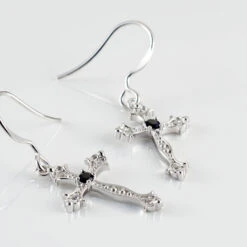 Boucles D'oreilles Pendantes Argent Blanc Florian Oxydes De Zirconium -Bijouterie Pas Chère FAOFBZN103 view2