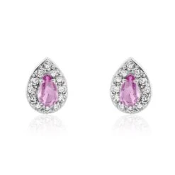 Boucles D'oreilles Puces Argent Blanc Tania Oxydes De Zirconium