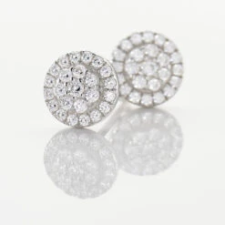 Boucles D'oreilles Puces Verane Argent Blanc Oxyde De Zirconium -Bijouterie Pas Chère FAOFBZW06N view2