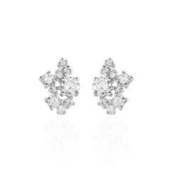 Boucles D'oreilles Pendantes Amissa Argent Blanc Oxyde De Zirconium