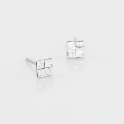 Boucles D'oreilles Puces Eve Argent Blanc Oxyde De Zirconium -Bijouterie Pas Chère FAOFBZW0K3 view2