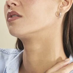 Créoles Anne-sixtine Argent Blanc Oxyde De Zirconium -Bijouterie Pas Chère FAOFBZW0KR model0