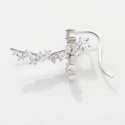 Boucles D'oreilles Pendantes Enza Argent Blanc Oxyde De Zirconium -Bijouterie Pas Chère FAOFBZW0OC view2