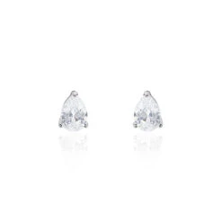Boucles D'oreilles Puces Clarysse Argent Blanc Oxyde De Zirconium