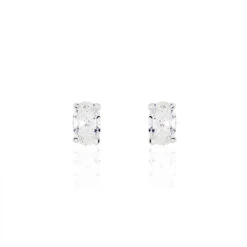 Boucles D'oreilles Puces Mathilda Argent Blanc Oxyde De Zirconium