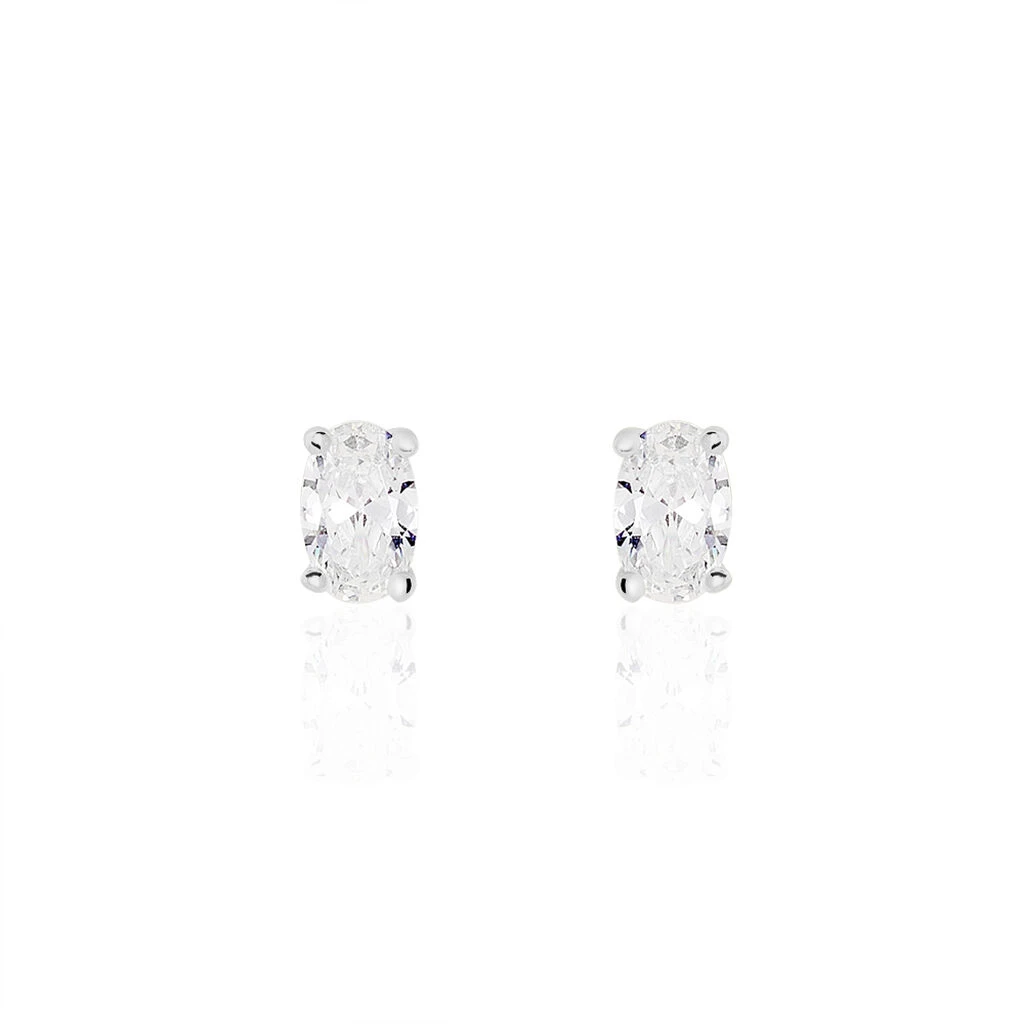 Boucles D'oreilles Puces Mathilda Argent Blanc Oxyde De Zirconium 1 Boucles D'oreilles Puces Mathilda Argent Blanc Oxyde De Zirconium