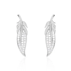 Boucles D'oreilles Pendantes Angeline Argent Blanc Oxyde De Zirconium
