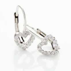 Boucles D'oreilles Pendantes Elisene Argent Blanc Oxyde De Zirconium -Bijouterie Pas Chère FAOFBZW1B5 view2