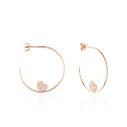 Créoles Habibatou Rondes Argent Blanc Oxyde De Zirconium