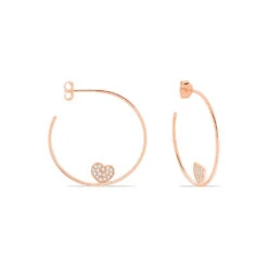 Créoles Habibatou Rondes Argent Blanc Oxyde De Zirconium -Bijouterie Pas Chère FAOFBZW1D1 view2