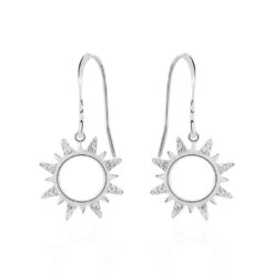 Boucles D'oreilles Pendantes Astri Argent Blanc Oxyde De Zirconium