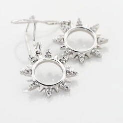 Boucles D'oreilles Pendantes Astri Argent Blanc Oxyde De Zirconium -Bijouterie Pas Chère FAOFBZW1L7 view2