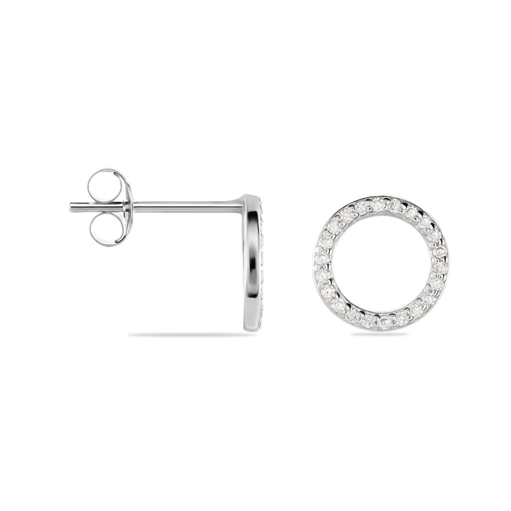 Boucles D'oreilles Puces Grâces Argent Blanc Oxyde De Zirconium 2 Boucles D'oreilles Puces Grâces Argent Blanc Oxyde De Zirconium – Image 2
