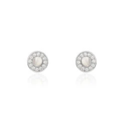 Boucles D'oreilles Puces Amory Argent Blanc Oxyde De Zirconium