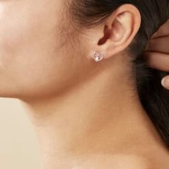 Boucles D'oreilles Puces Argent Blanc Sabino Oxydes De Zirconium -Bijouterie Pas Chère FAOFBZW1Q7 model0