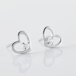 Boucles D'oreilles Puces Argent Blanc Sabino Oxydes De Zirconium -Bijouterie Pas Chère FAOFBZW1Q7 view2