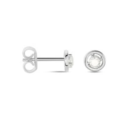 Boucles D'oreilles Puces Argent Blanc Laureto Oxydes De Zirconium -Bijouterie Pas Chère FAOFBZW1Q8 view1