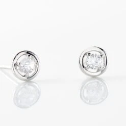Boucles D'oreilles Puces Argent Blanc Laureto Oxydes De Zirconium -Bijouterie Pas Chère FAOFBZW1Q8 view2