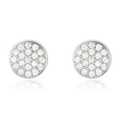Boucles D'oreilles Puces Argent Blanc Victorin Oxydes De Zirconium