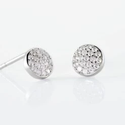Boucles D'oreilles Puces Argent Blanc Victorin Oxydes De Zirconium -Bijouterie Pas Chère FAOFBZW1QB view2